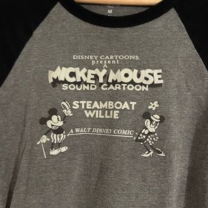 Disney x Harveys Steamboat Willie baseball tee size M shirt EUC